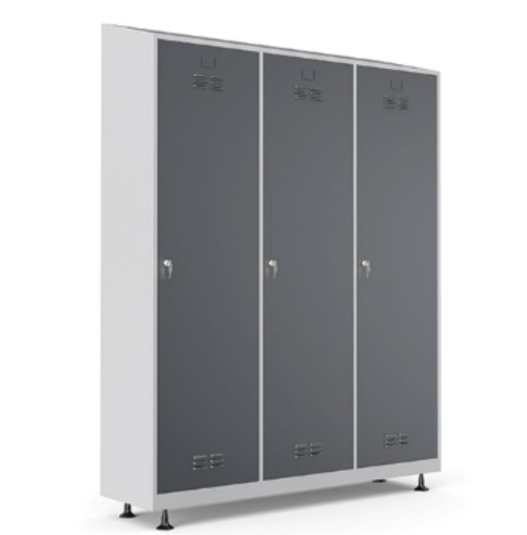 Üçlü, Boy Kapılı, Eğik Şapkalı Soyunma Dolabı